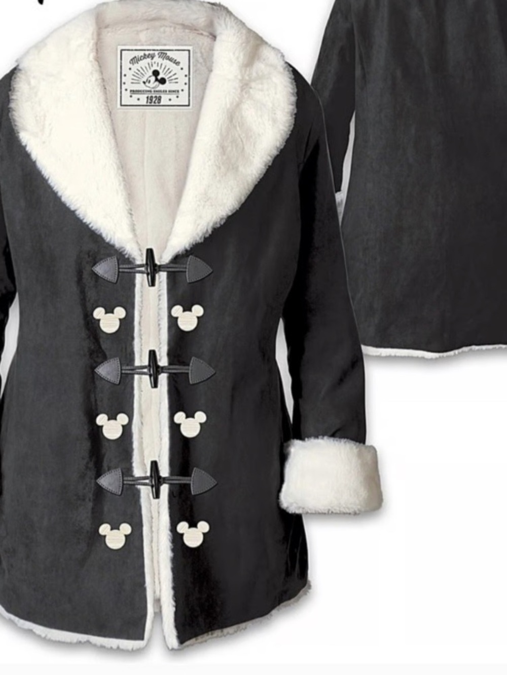 Disney Faux-Suede Shearling Toggle Coat size XL